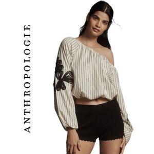 Anthropologie Off-the-Shoulder Bubble-Hem Top